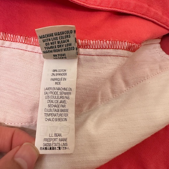 L.L. Bean Cotton A-Line Pink/Coral Skirt. - Picture 7 of 8